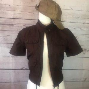 ASHLEY- Brown Short Sleeve Jacket - Medium